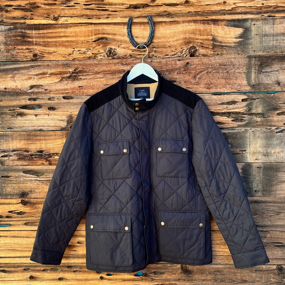 J.CREW | Gray & Black Quilted Jacket Barn Chore Men's L